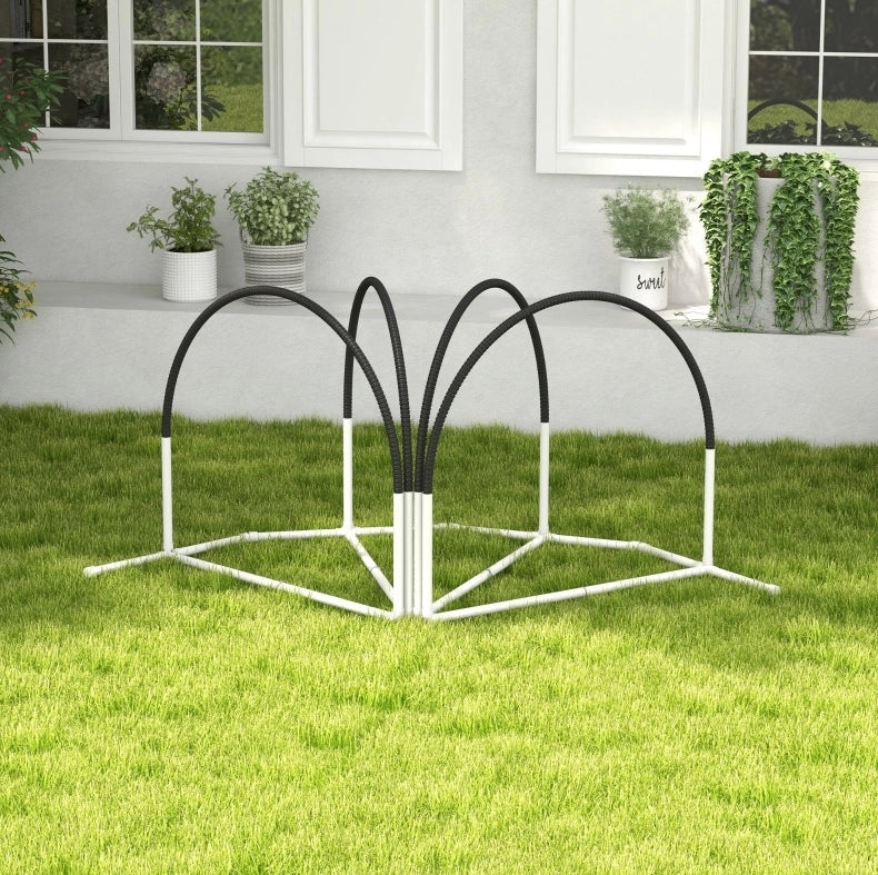 Set agility per cani 89x69x99 cm in plastica bianco e nero, 4 pezzi, stabile –