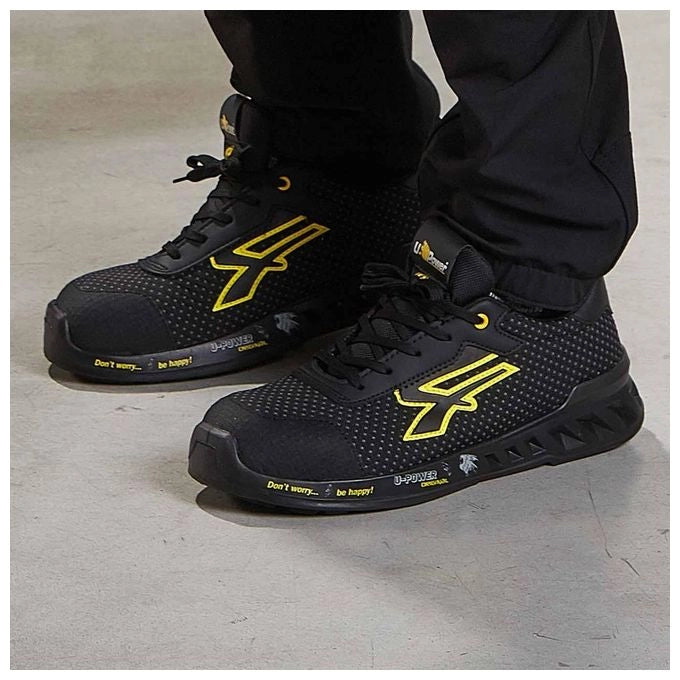 U-Power RV20014-44 Matt Scarpe Antinfortunistiche S3 SRC CI ESD Puntale Airtoe Alluminio Taglia 44 colore Nero Giallo