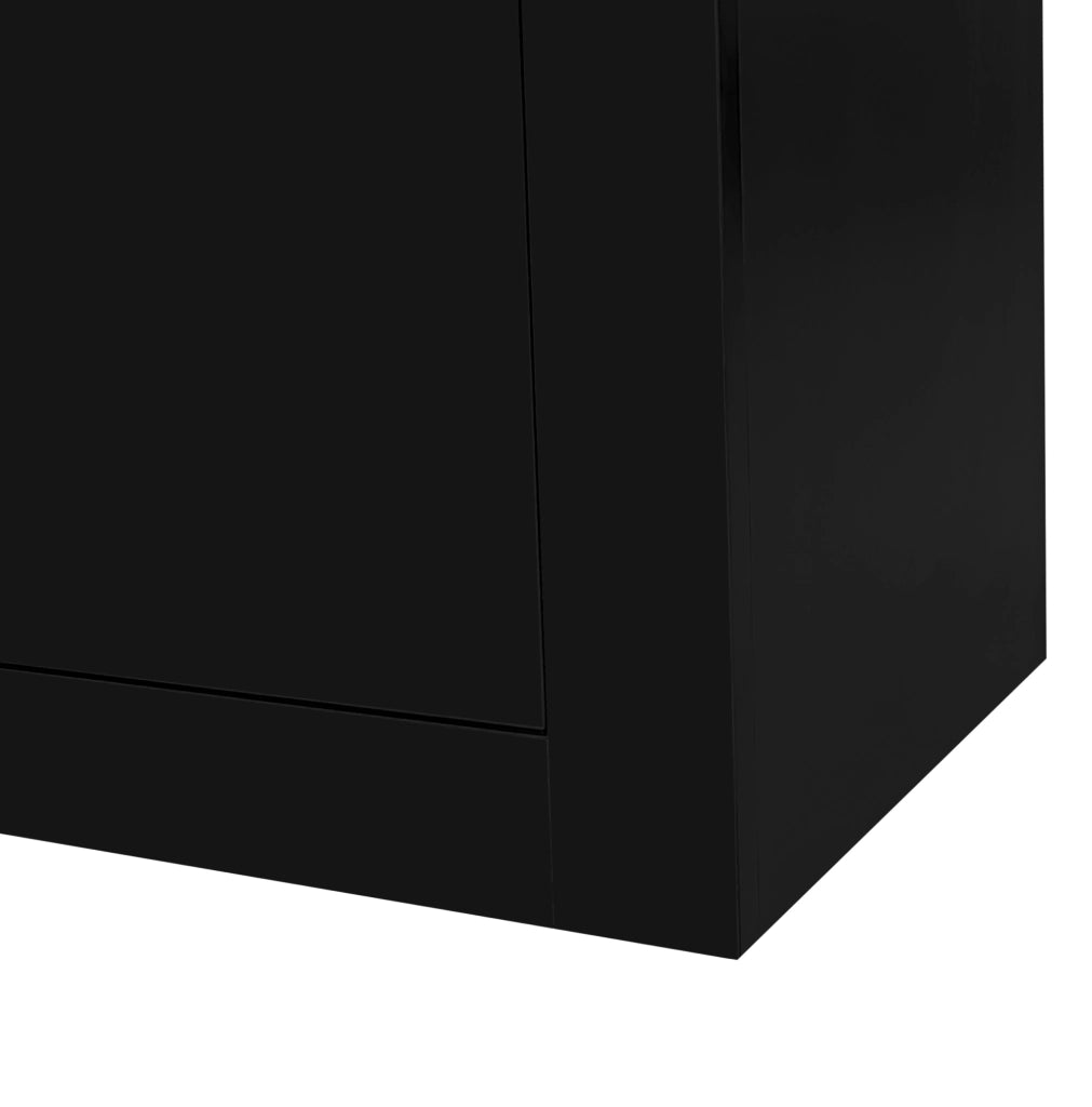 Mobile TV 160x35x60 cm con LED Bluetooth, 2 ante e 2 cassetti in truciolare nero