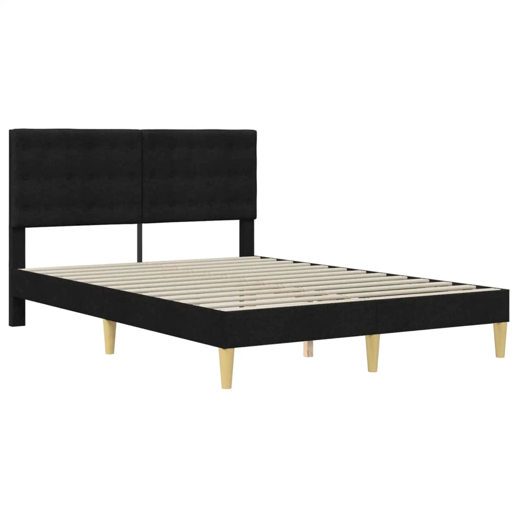 Struttura letto con materasso Nero 140 x 200 cm Tessuto 3415115