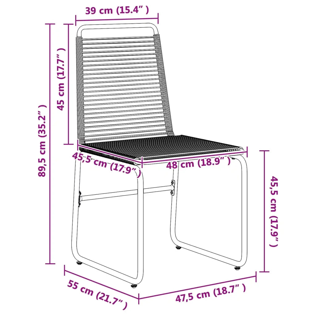 Sedie da giardino 2 pz Nero Rattan 42025096