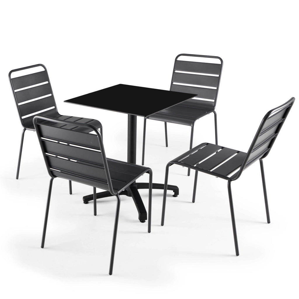 Oviala - Piano del tavolo laminato nero 70x70 cm