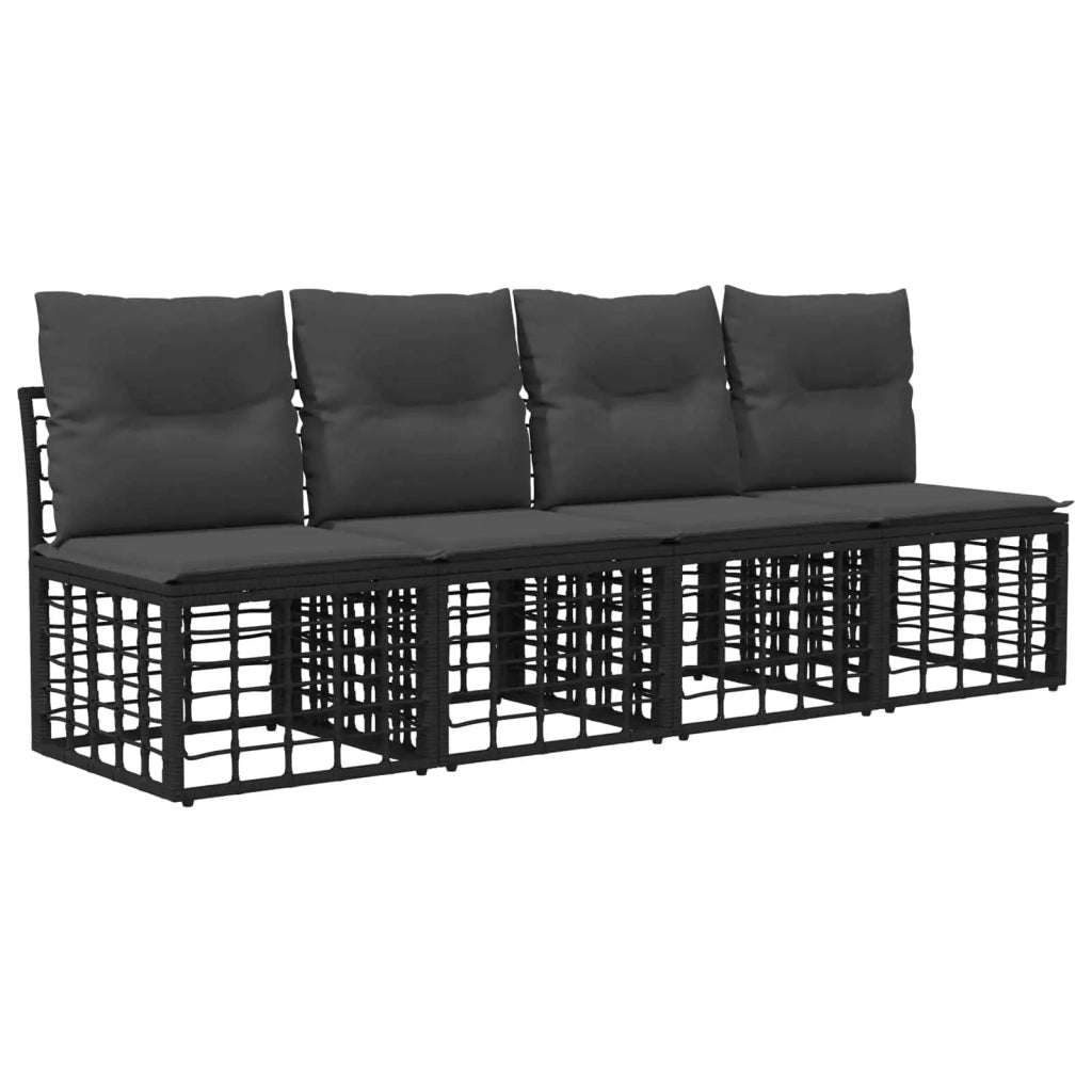 Set di divani da esterno 7 pz Nero e Grigio scuro Poliestere 3437667