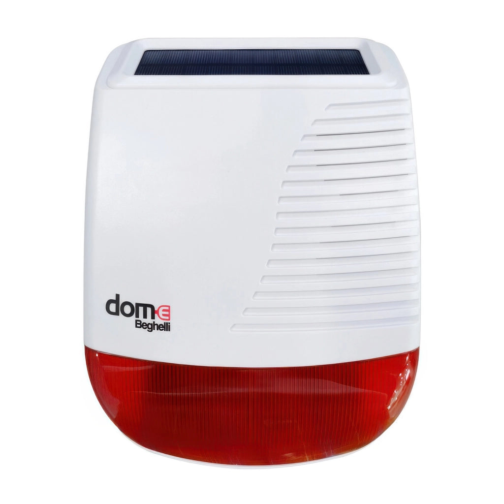Sirena Esterna Beghelli per Antifurto 110 dB con Pannello Solare e Wireless fino a 90 m