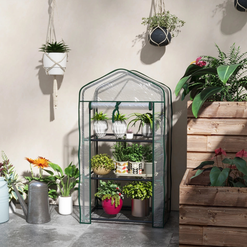 Serra da Giardino 3 Ripiani ¨C Zephmum ¨C Verde 59x39x127 cm
