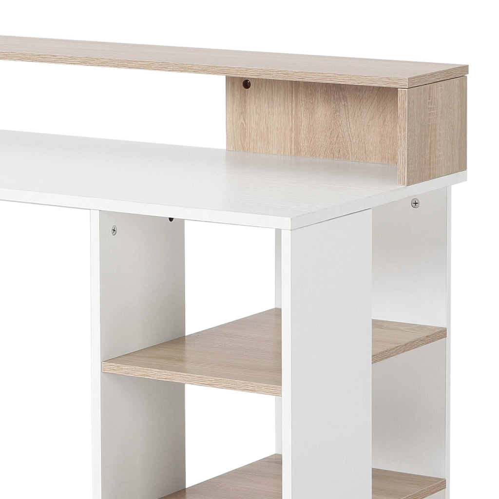 Scrivania per Computer con 2 Cassetti e Ripiani ¨C Xylo ¨C Quercia 137x55x92cm