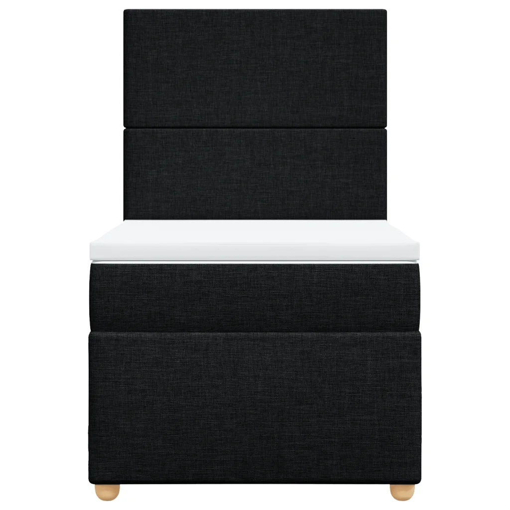 Giroletto a Molle con Materasso Nero 100x200 cm in Tessuto