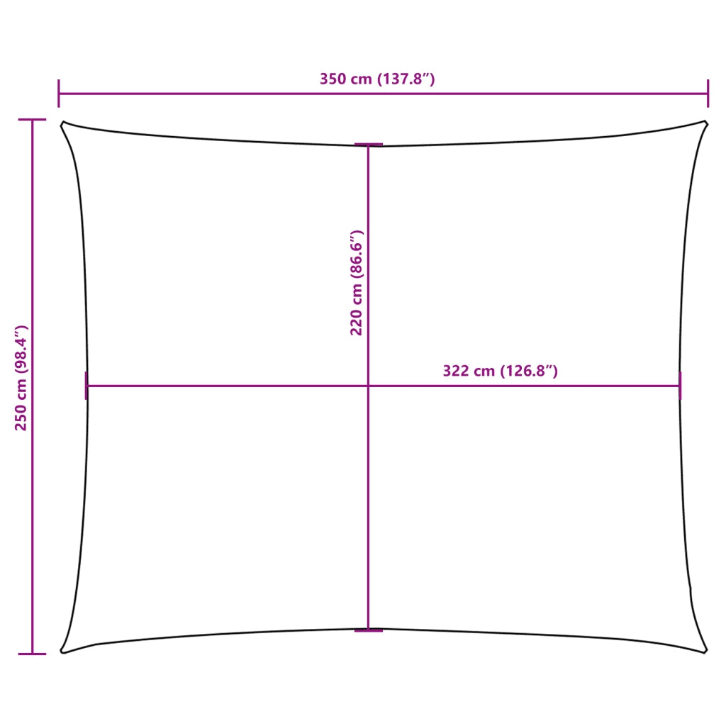 Parasole a Vela Oxford Rettangolare 2,5x3,5 m Nero 135756
