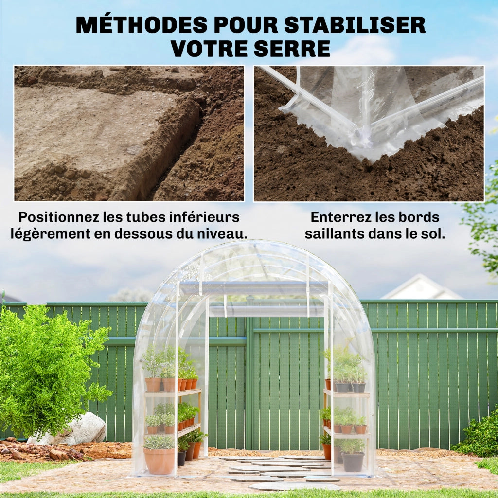 Serra da giardino tunnel ¨C Minimal ¨C 195x295x195cm acciaio galvanizzato bache PE trasparente