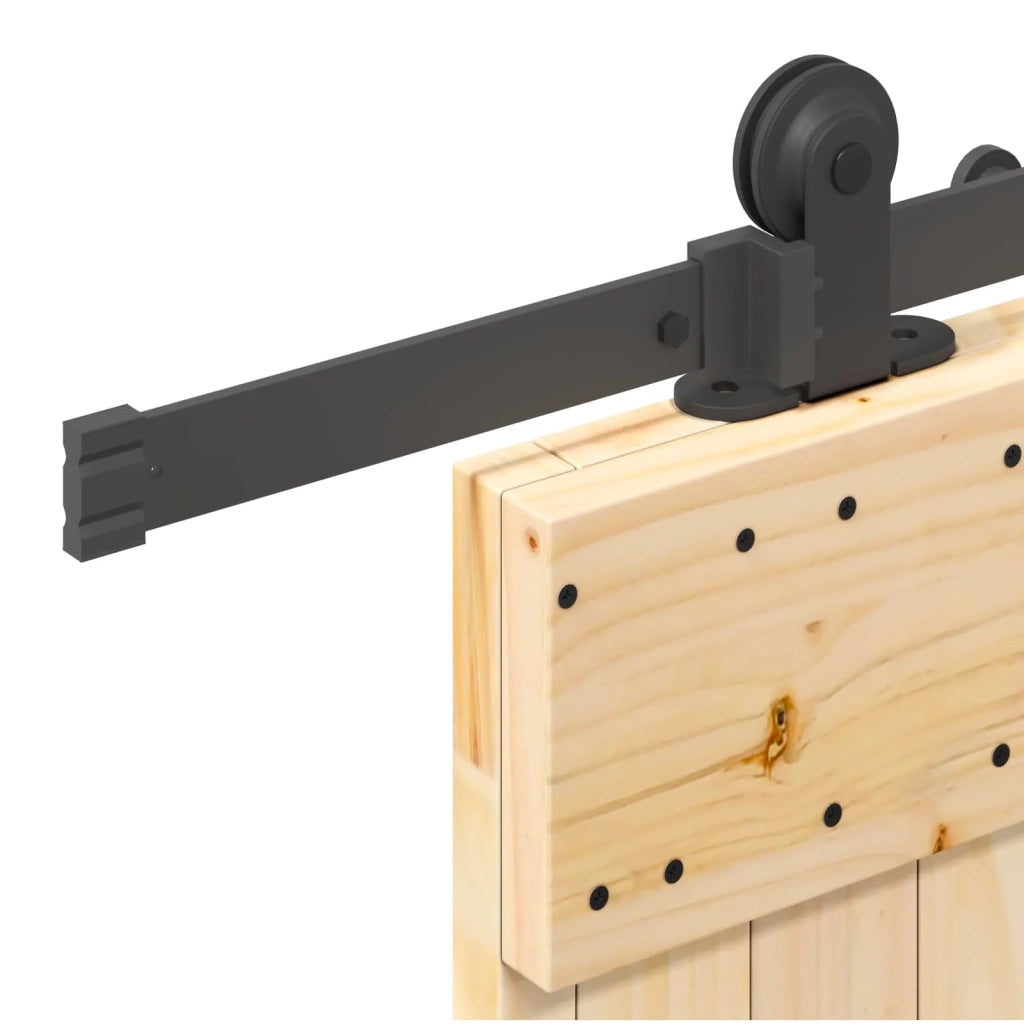 Porta scorrevole NARVIK Naturale e Nero 90 x 210 cm (213,5 cm) 3445368