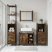 Set di Armadi da Bagno 3 pz Rovere Fumo 40 x 36 x 200,5 cm 3444581