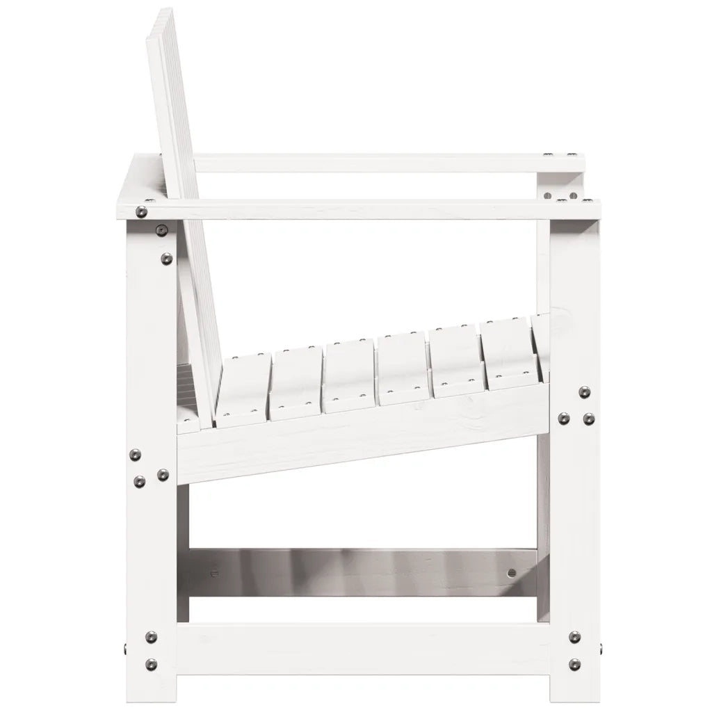 Sedia da Giardino Bianca 62x56x77 cm in Legno Massello di Pino 832626