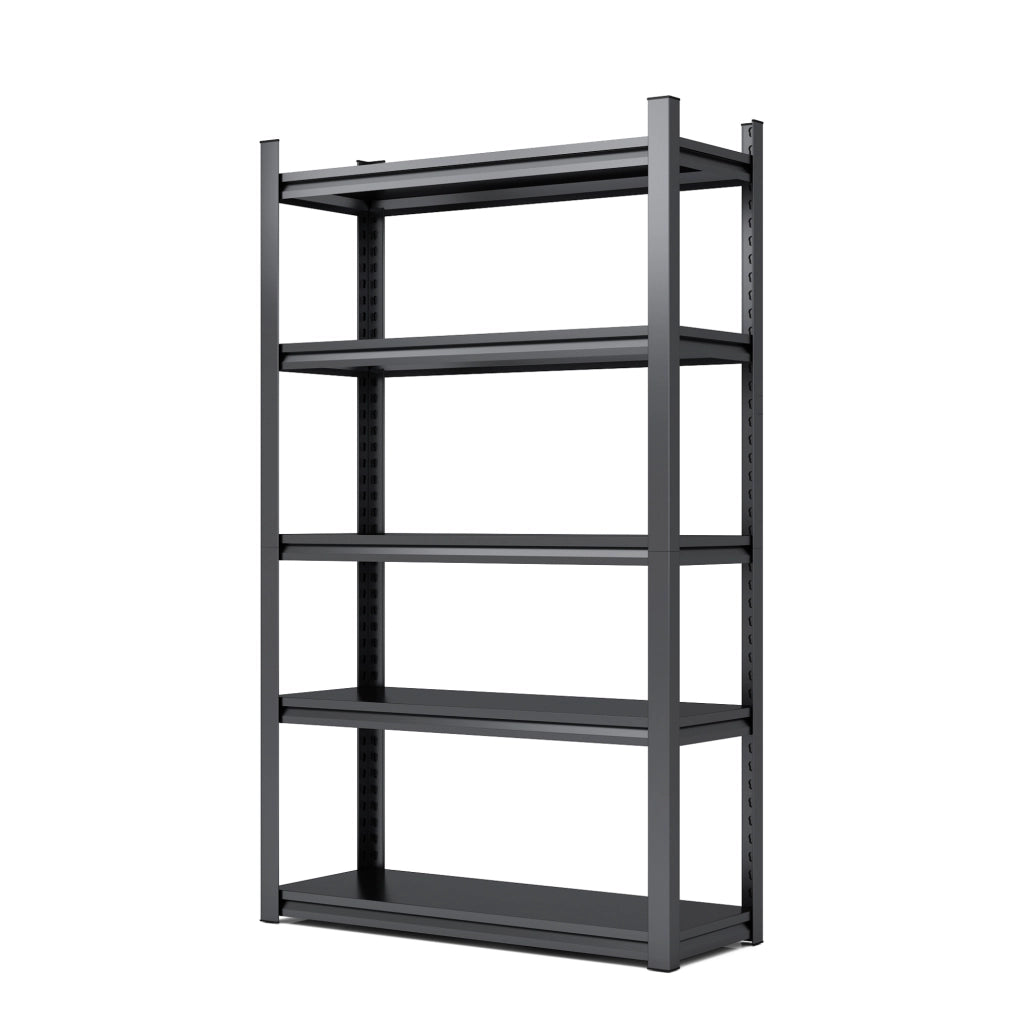 Scaffale metallico per garage 5 ripiani 198x120x45;7 cm; portata 650 kg; nero HOMVRA