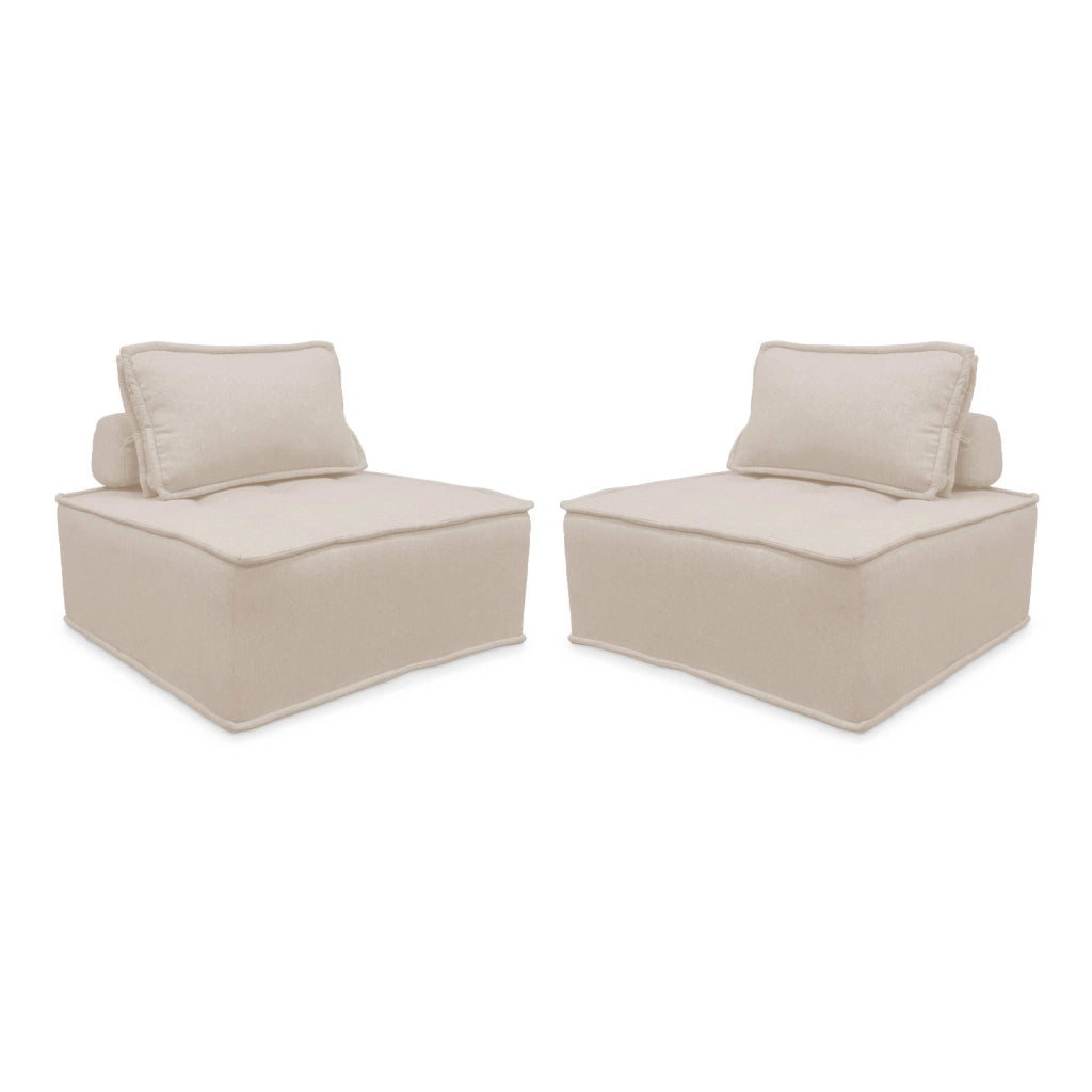 Divano modulare, 2 posti, crema