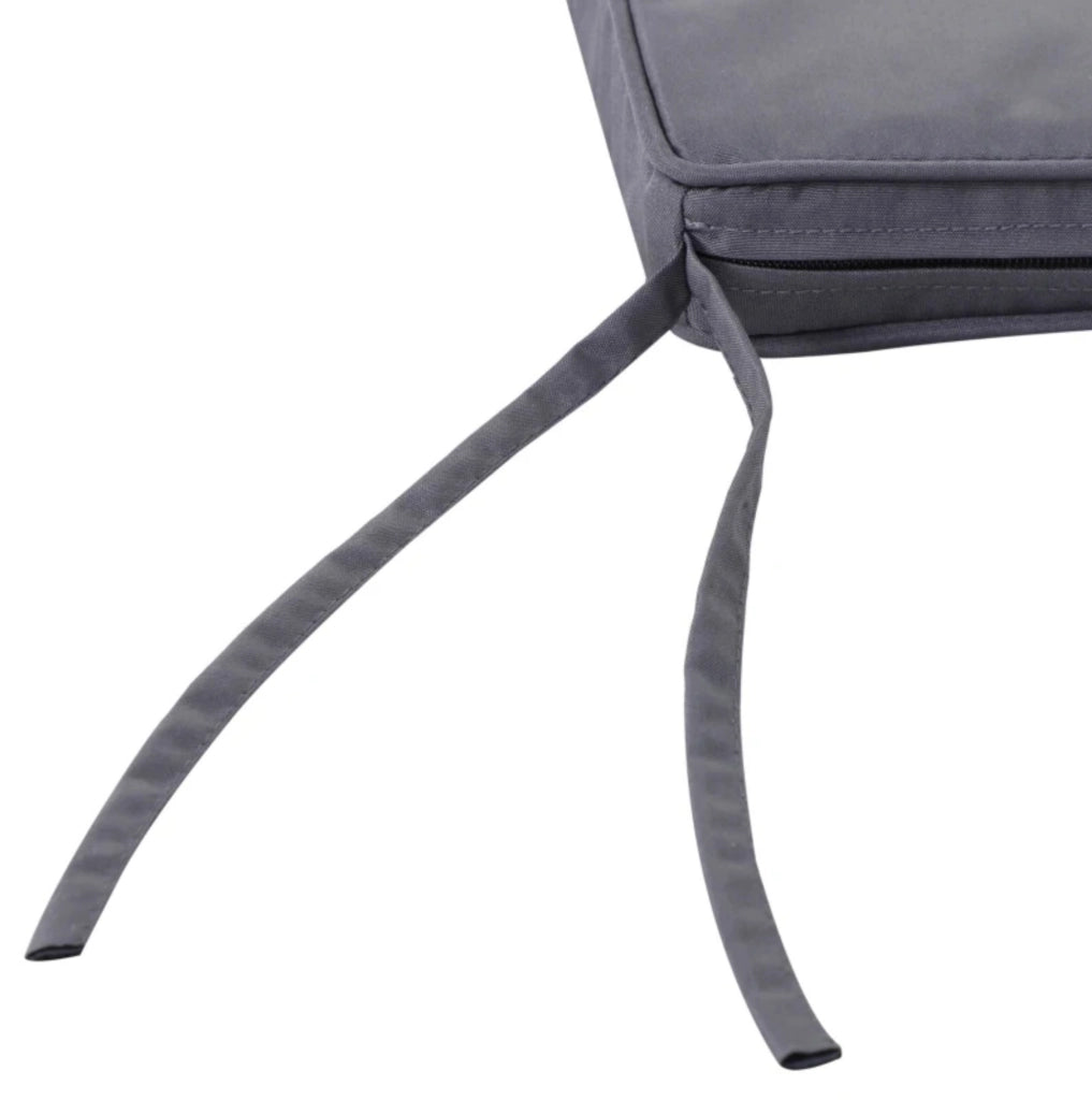Set di 2 cuscini da esterno 45x45x5 cm in poliestere grigio scuro con lacci –