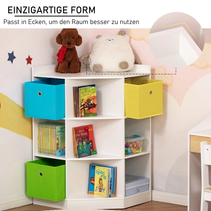 SCAFFALE ANGOLARE PER BAMBINI 57,4x57,4x94 cm MDF BIANCO