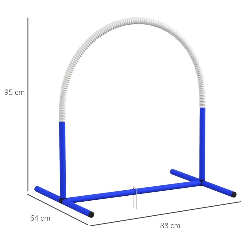 Set agility per cani ULEVR con 4 archi e borsa da trasporto, 88x64x95 cm, bianco e blu