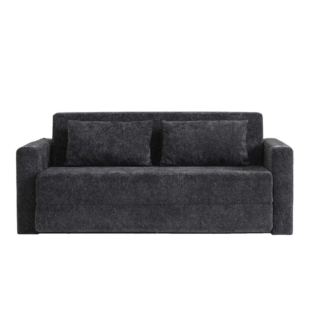 Divano letto 2 in 1 in ciniglia con funzioni integrate