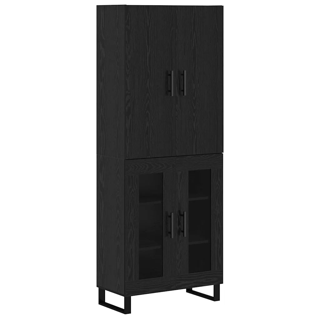 Credenza 2 pz | Madia | Buffet da pranzo | Armadio da pranzo Rovere Nero 69,5 x 34 x 180 cm