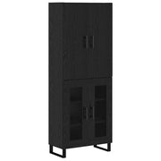 Credenza 2 pz | Madia | Buffet da pranzo | Armadio da pranzo Rovere Nero 69,5 x 34 x 180 cm