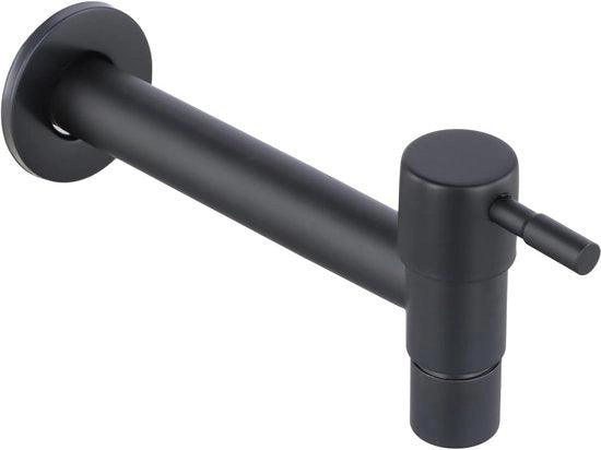 Pompa per piscina, esterna per giardino, rubinetto a parete per piscina e balcone (in acciaio inossidabile, nero)