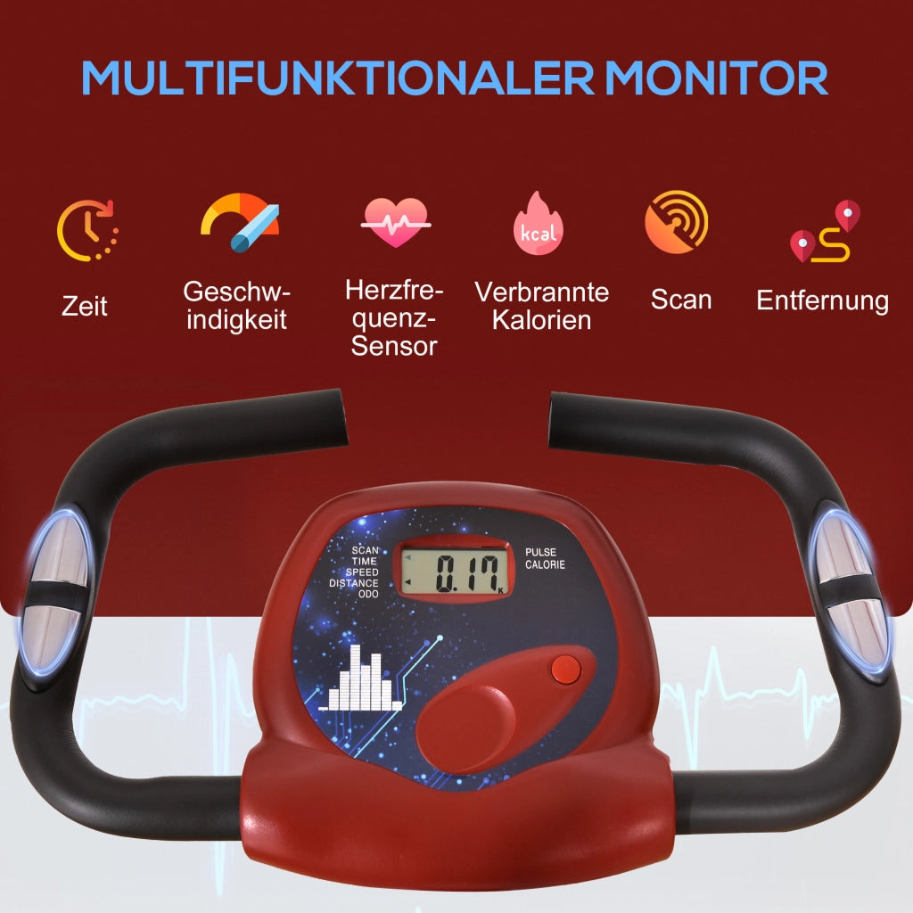 Cyclette con resistenza magnetica 8 livelli regolabile in altezza display LCD ¨C zephmum ¨C Rosso Bianco
