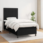 Giroletto a Molle con Materasso-Struttura Letto Nero 80x200 cm inTessuto 221752