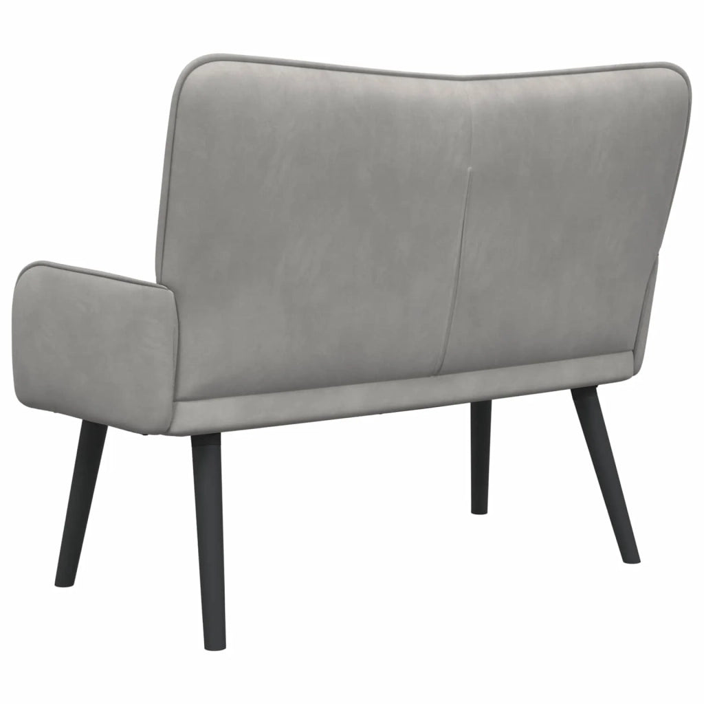Sofa a Due Posti Grigio chiaro 115 x 61 x 87 cm Velluto 42028950
