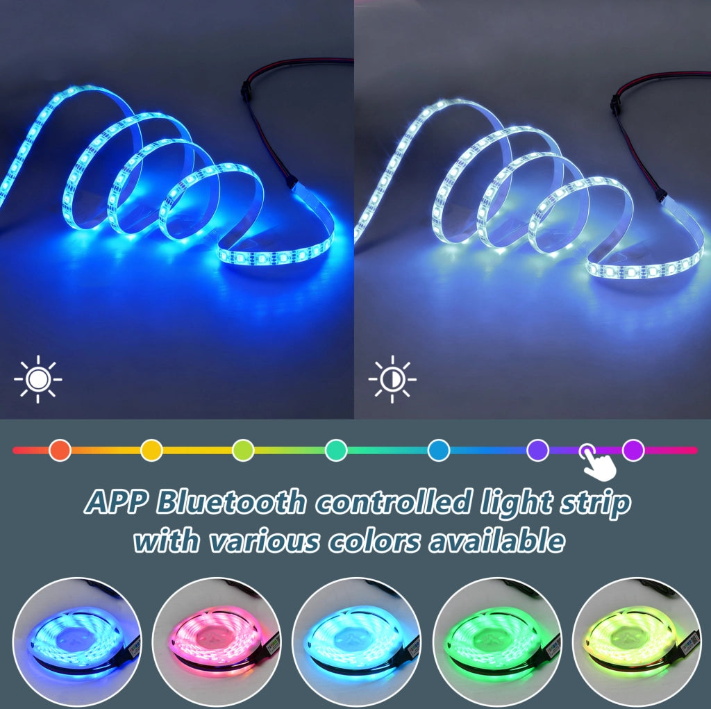 Vetrina elegante in bianco con ante in vetro tea, LED colorato e gambe dorate 70x35x150 cm