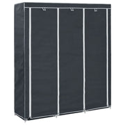 Armadio con Scomparti e Aste Nero 150x45x175 cm in Tessuto 282453