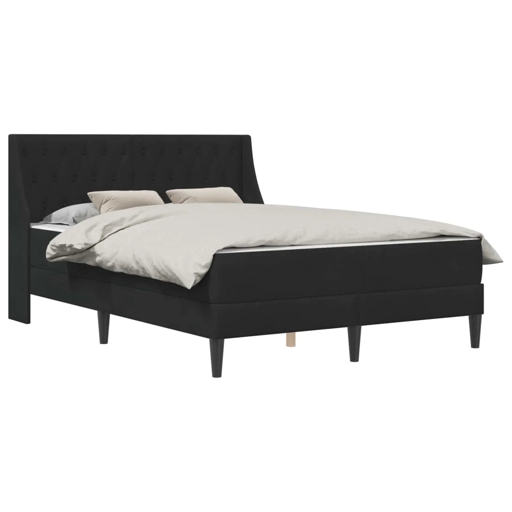 Struttura letto con materasso Nero 140 x 190 cm Velluto 3414799
