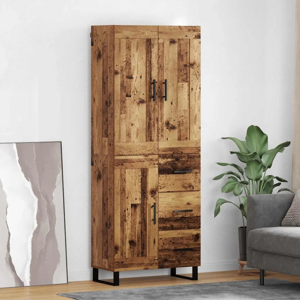 Credenza | Madia | Buffet da pranzo | Armadio da pranzo Legno vecchio 69,5 x 34 x 180 cm Legno multistrato