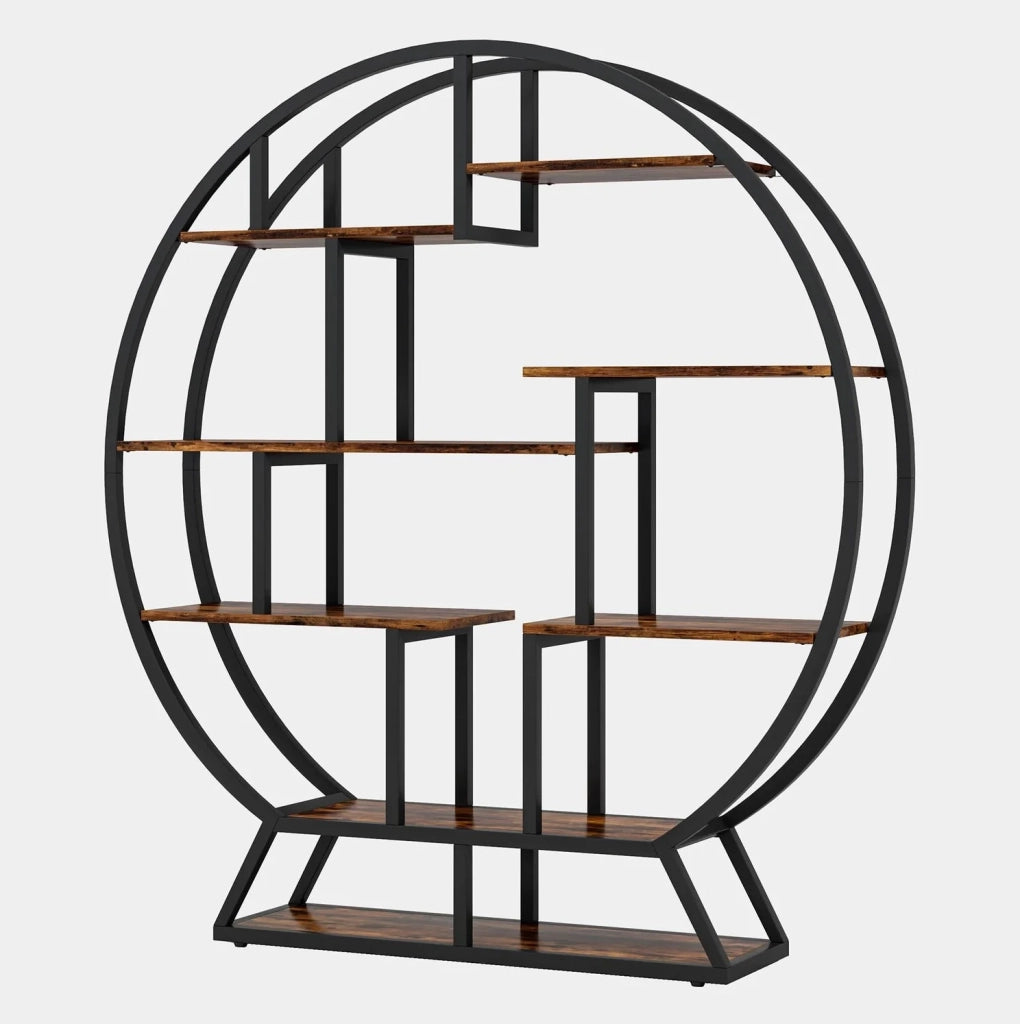 Scaffale portapiante rotondo 8 ripiani 150x30x158 cm