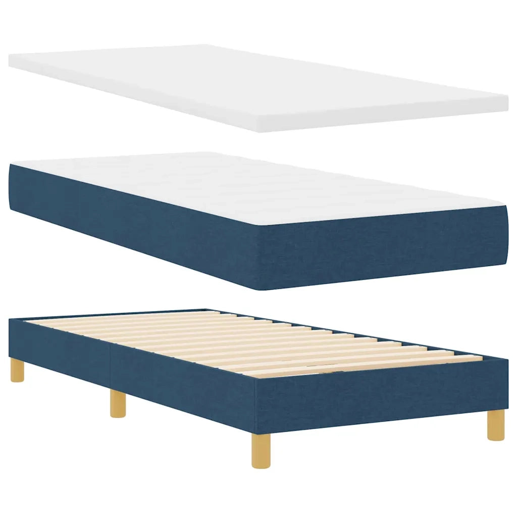Letto a Sorgente LED con materasso Blu 90 x 200 cm Tessuto