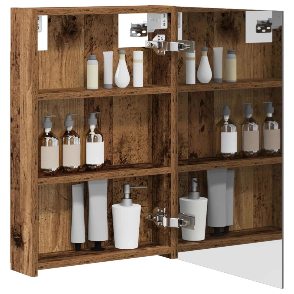 Mobiletto per specchio da Bagno | Armadio da bagno con lo scaffale Legno vecchio