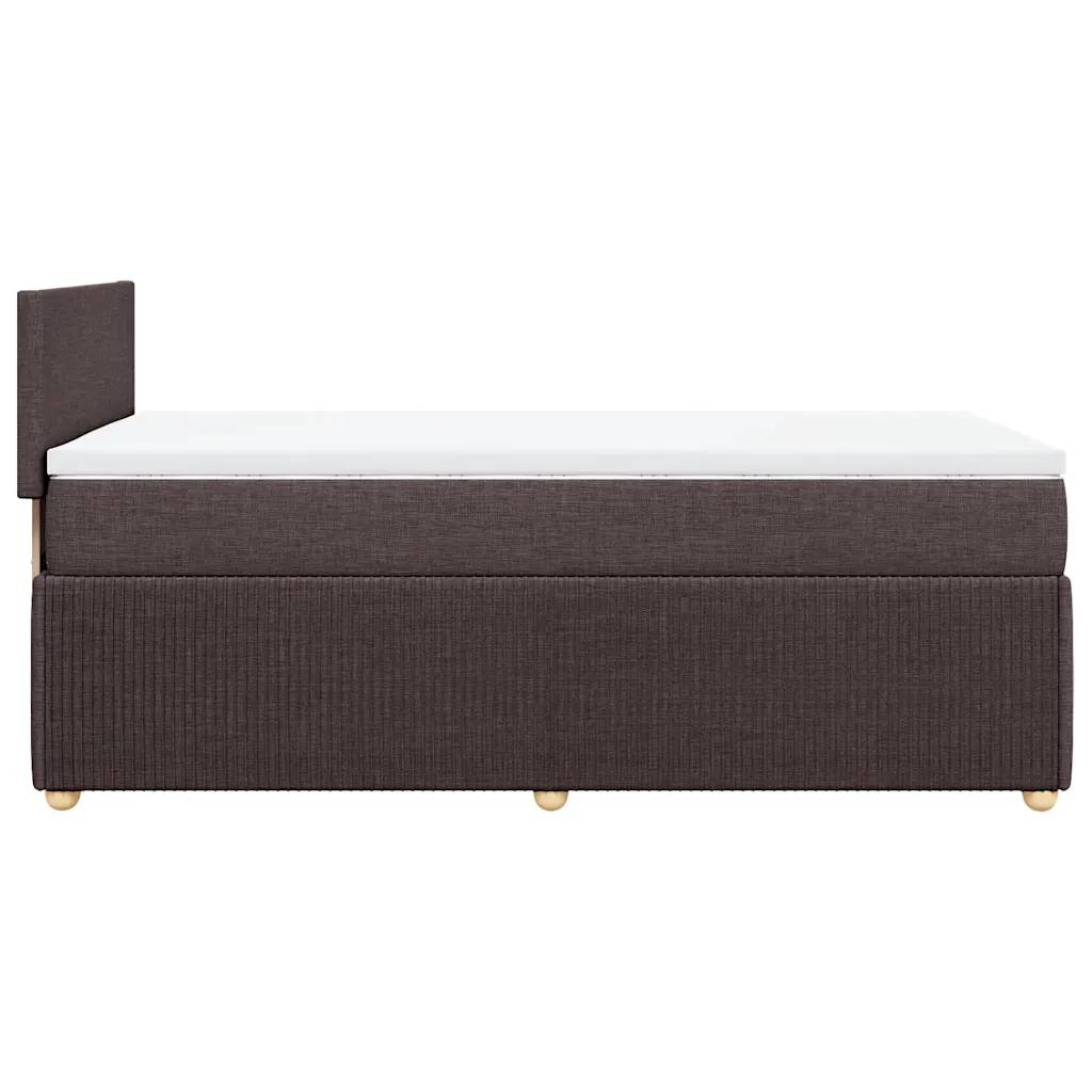 Giroletto a Molle con Materasso Marrone Scuro 90x200 cm Tessuto 3289635