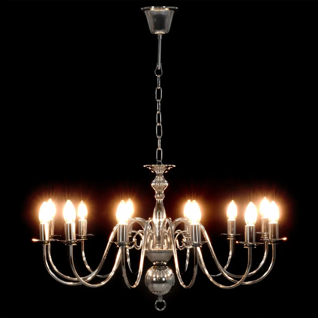 Lampadario classico elegante a 12 lampadine 80 x 45 cm in metallo argentato 02_0046428