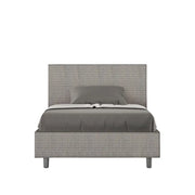 Letto una piazza e mezza con rete imbottito 120x210 tessuto Labirinto 2 grigio Adele