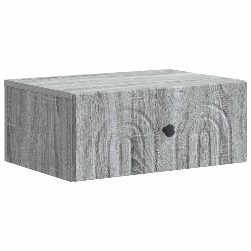 Set di 2 Comodini | Armadio da Notte | Mobiletto da notte a muro Grigio Sonoma 49 x 34,5 x 20 cm