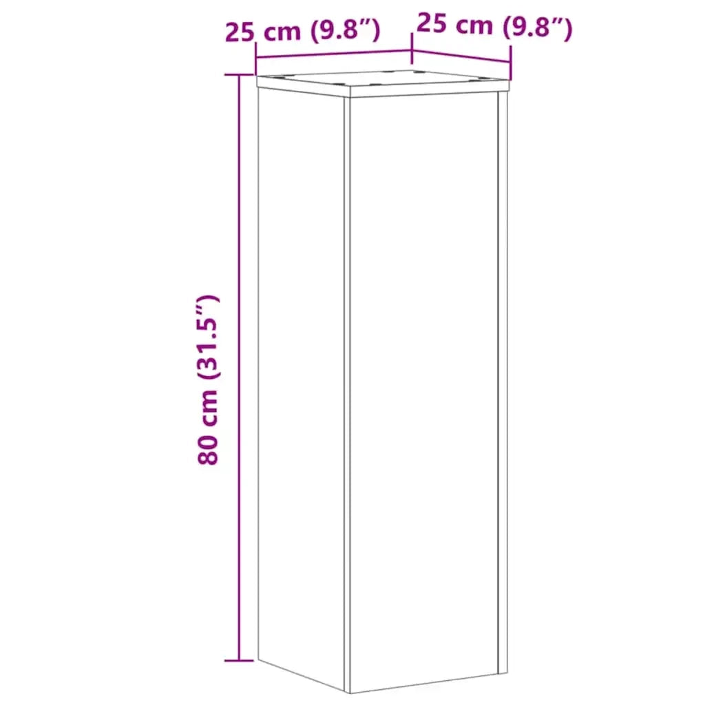 Supporti per piante | Sostegno per piante 2 pz Rovere 25x25x80 cm in Multistrato