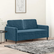 Divano a 2 Posti Blu 140 cm in Velluto 359451
