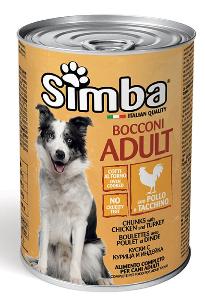 BOCCONI PER CANI 'SIMBA' pollo e tacchino - gr 415- 24 pezzi  - MONGE