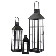 Lanterna metallo 1-3 nero quadro cm26x26h87,5