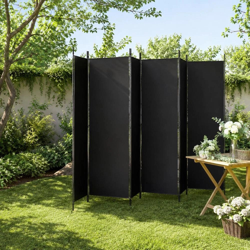 6-panel Black Screen, 300x220 Cm, Fabric