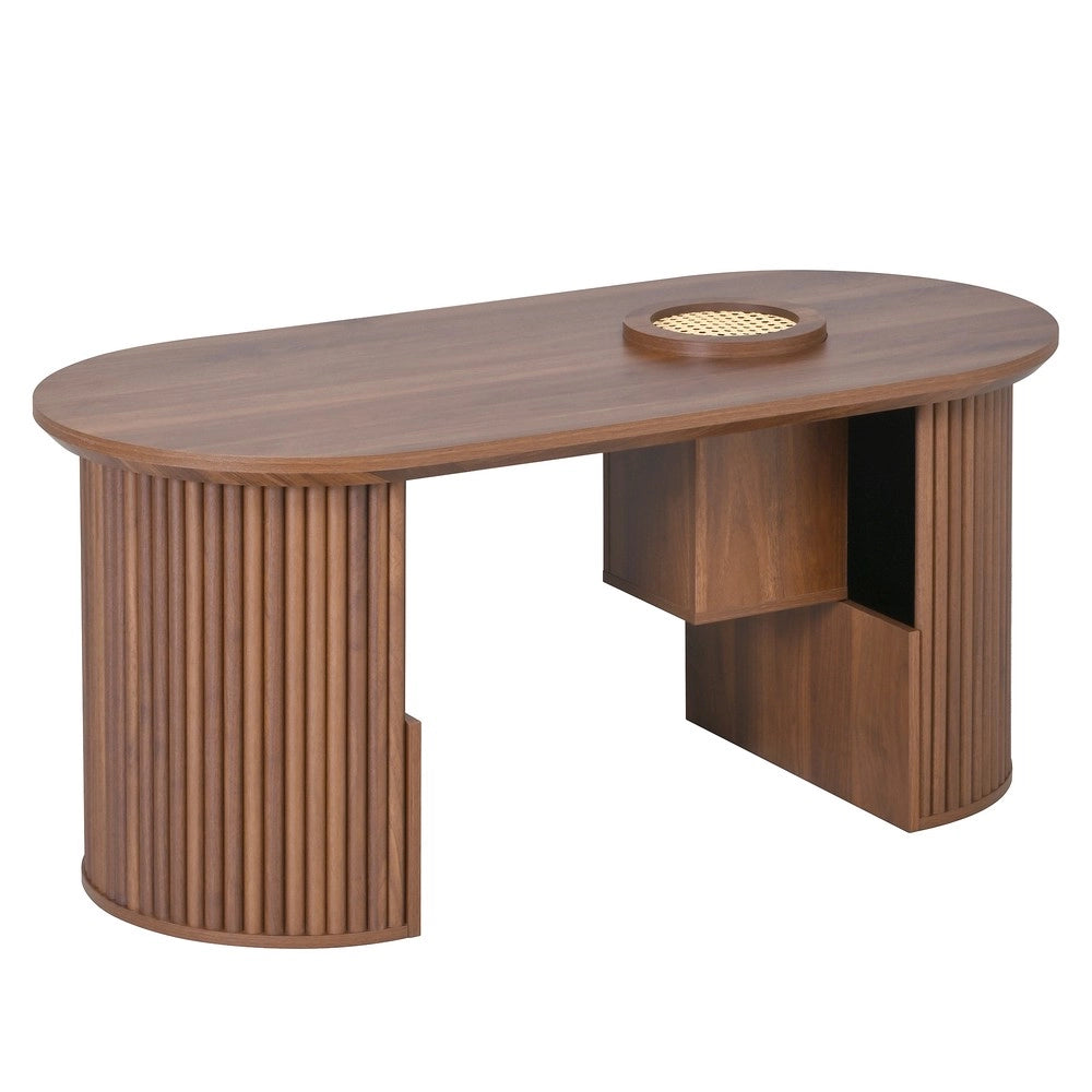 Tavolino da caff¨¨ moderno stile retr¨° ¨C Minimal ¨C effetto noce 105x50x46,5