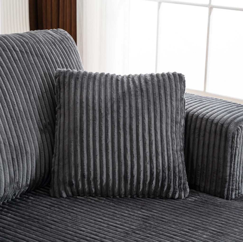 Divano modulare a forma di U in tessuto lampo, 332x156x88 cm, con cuscini grandi e piccoli