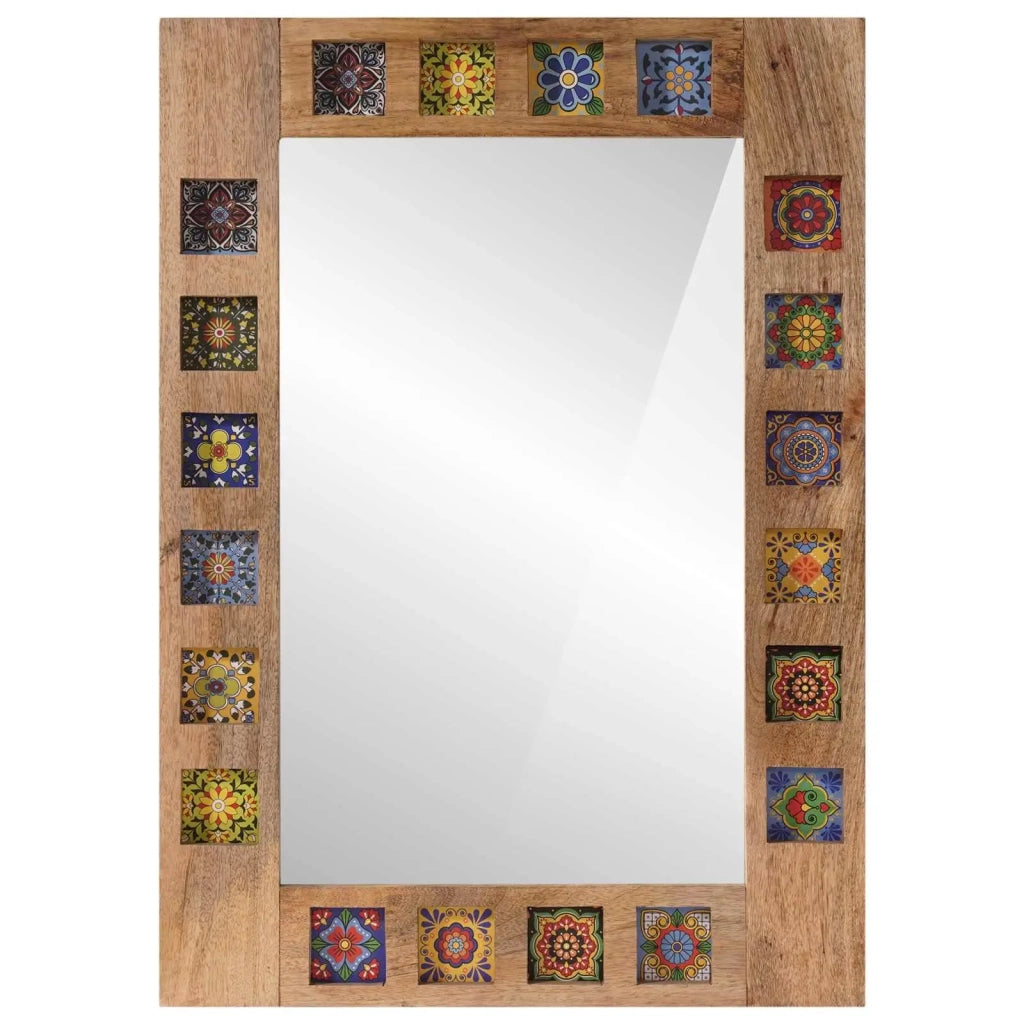Specchio da bagno con archiviazione Naturale 50 x 70 x 3 cm 4018291
