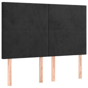Testiera | Testata Nera 144x5x118/128 cm Velluto