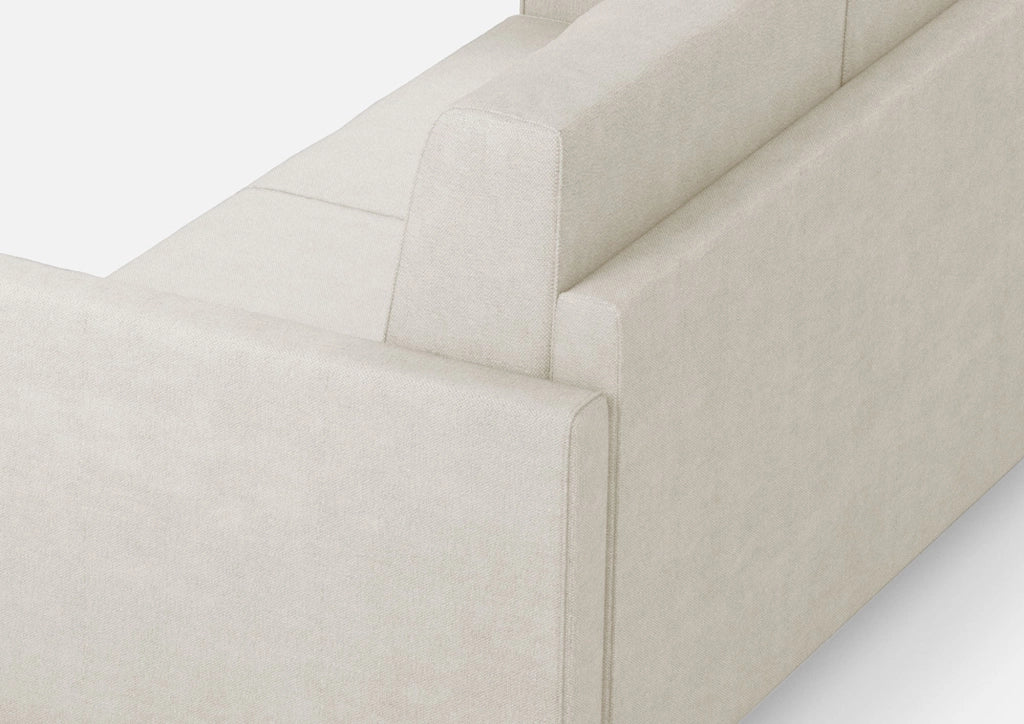 Divano Angolare 5 Posti 241x241x85 cm Karay in Tessuto Latte