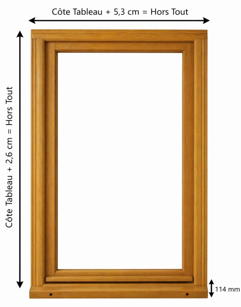 Finestra in legno a 1 anta H60 cm x L40 cm, lato tavola, maniglia dritta, GD MENUISERIES